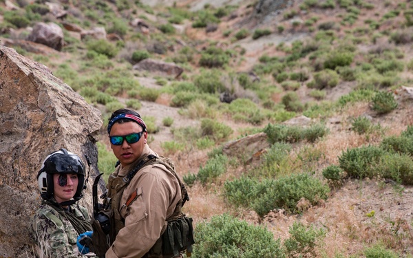 The Black Knights perform a casualty evacuation exercise