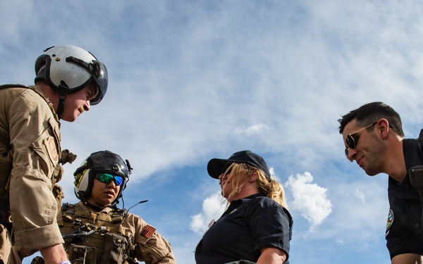 The Black Knights perform a casualty evacuation exercise