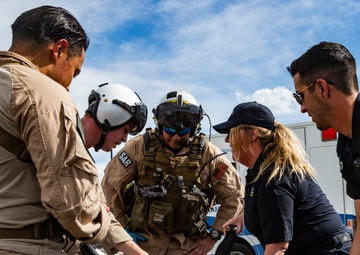 The Black Knights perform a casualty evacuation exercise