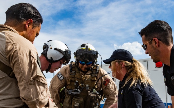 The Black Knights perform a casualty evacuation exercise