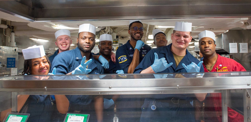 JSA Members Serve Mess Line