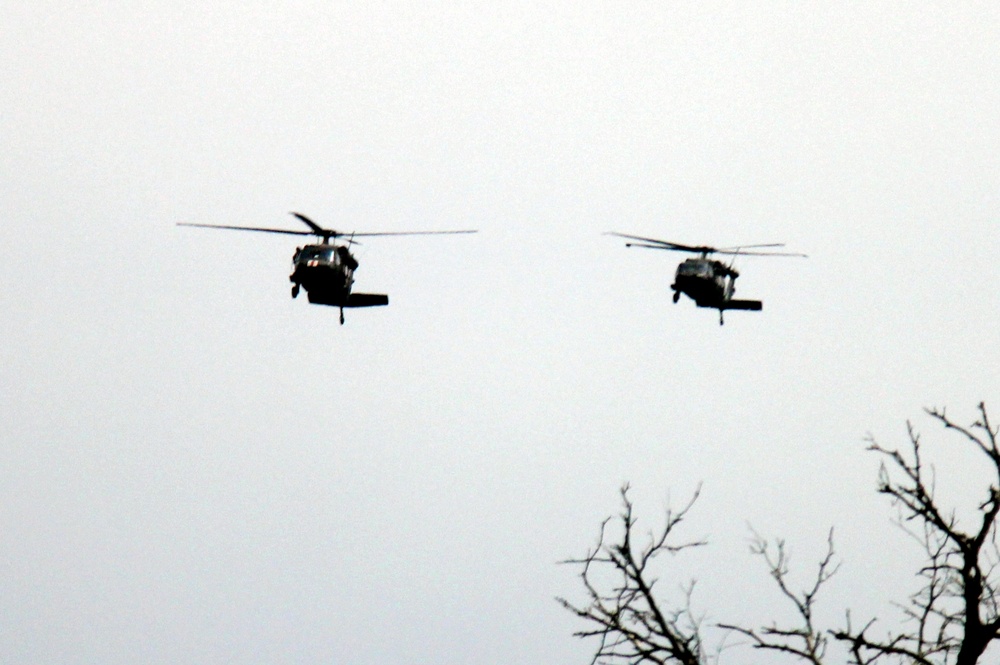 Operation Ouija training with Wisconsin National Guard UH-60 Black Hawks at Fort McCoy