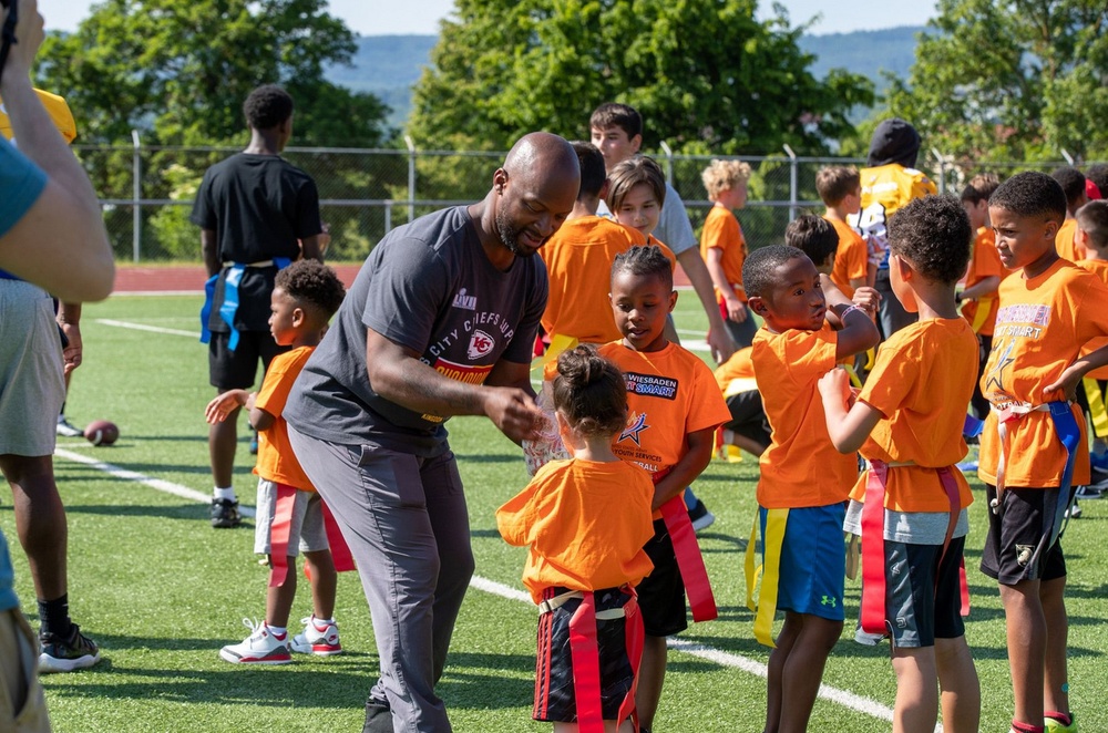 Kansas City Chiefs great Dante Hall and Chiefs Cheerleaders conducted a special football and cheerleading clinic
