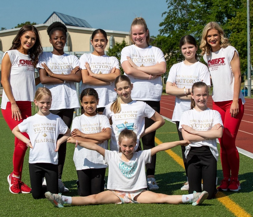 Kansas City Chiefs great Dante Hall and Chiefs Cheerleaders conducted a special football and cheerleading clinic