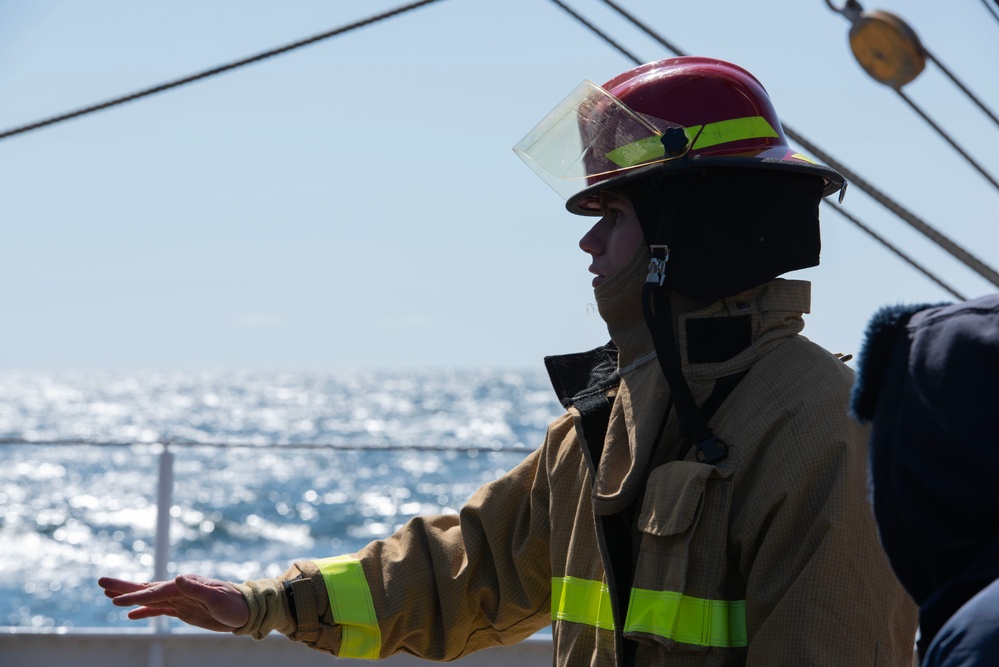 U.S. Coast Guard Academy cadet participates in damage control training