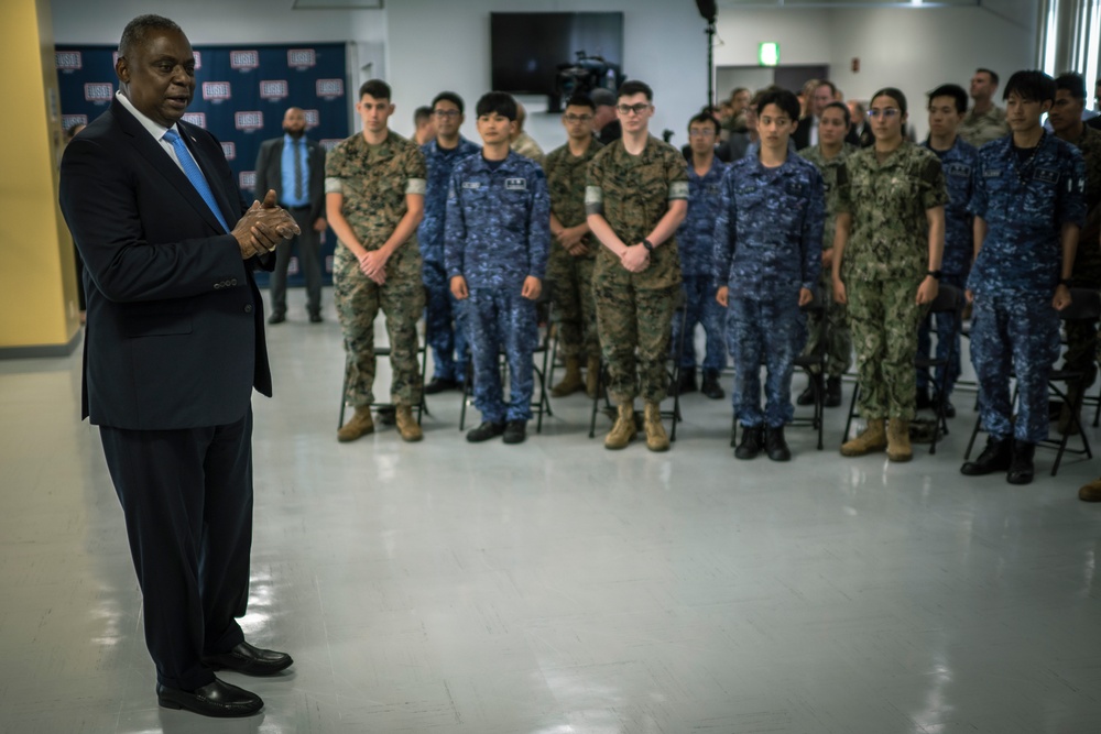 SECDEF Visits Service members in Japan