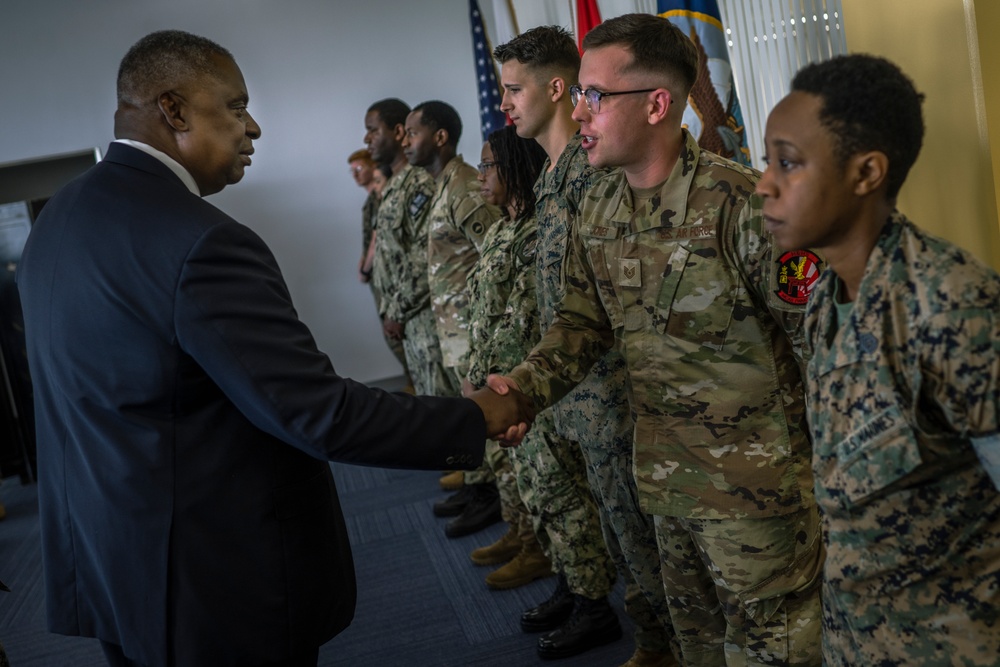 SECDEF Visits Service members in Japan