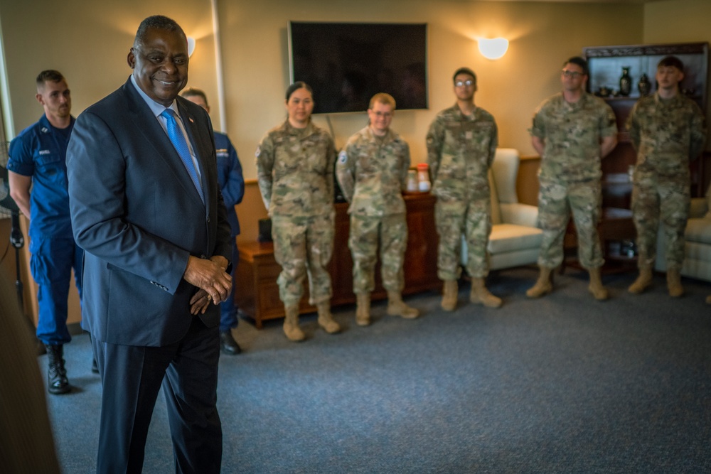 SECDEF Visits Service members in Japan