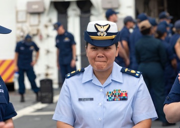 Filipina-American Coast Guard Sailor Becomes a Warrant Officer During Western Pacific Patrol