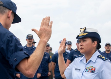 Filipina-American Coast Guard Sailor Becomes a Warrant Officer During Western Pacific Patrol