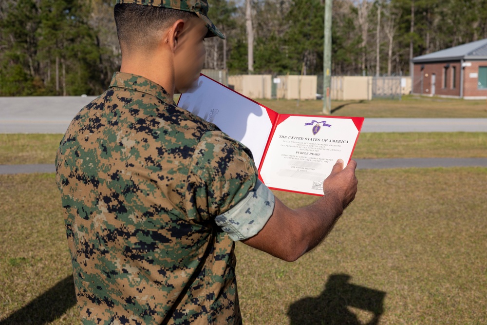 Marine Raider receives Purple Heart