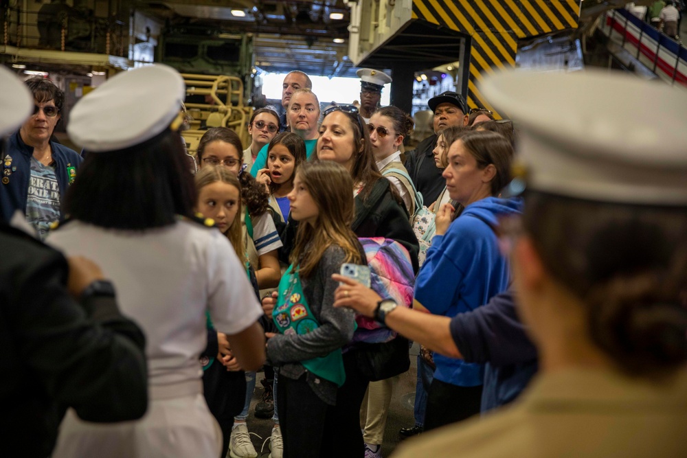 Girl Scouts Tour Wasp during Fleet Week