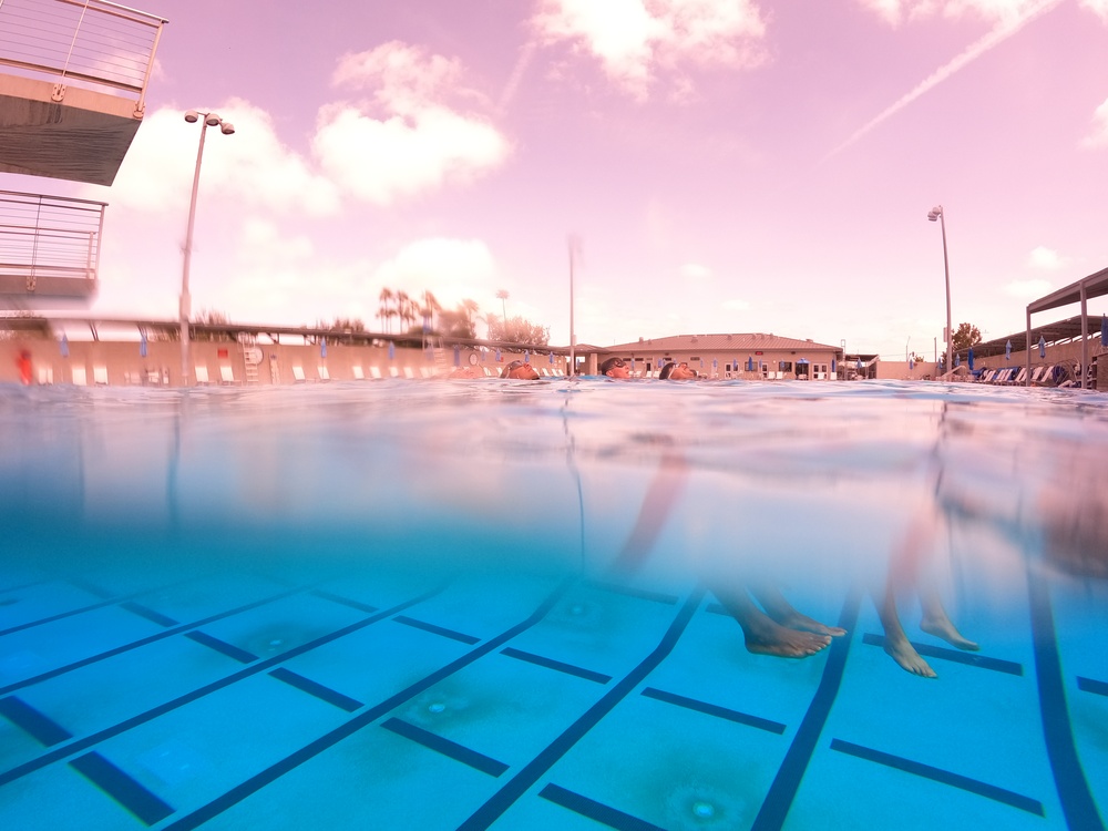 Servicemembers participate in Marine Corps Instructor of Water Survival course