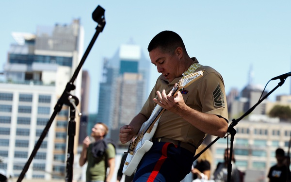 Quantico Marine Corps Rock Band Preforms On Wasp During Fleet Week