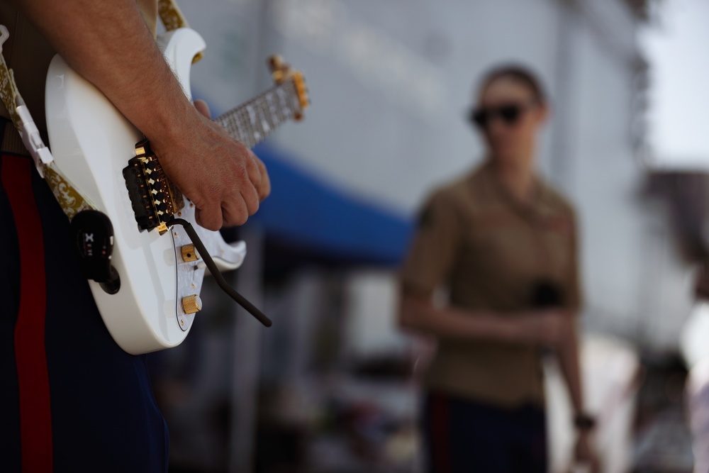 Quantico Marine Corps Rock Band Preforms On Wasp During Fleet