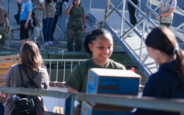 Girl Scouts Tour Wasp During Fleet Week