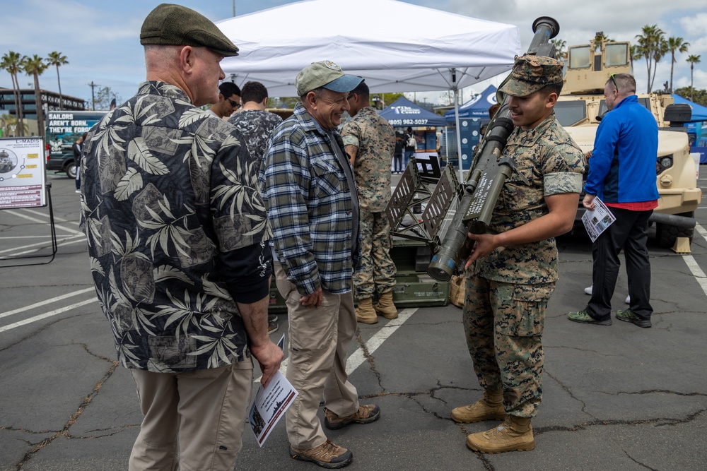 Marines display equipment during Los Angeles Fleet Week