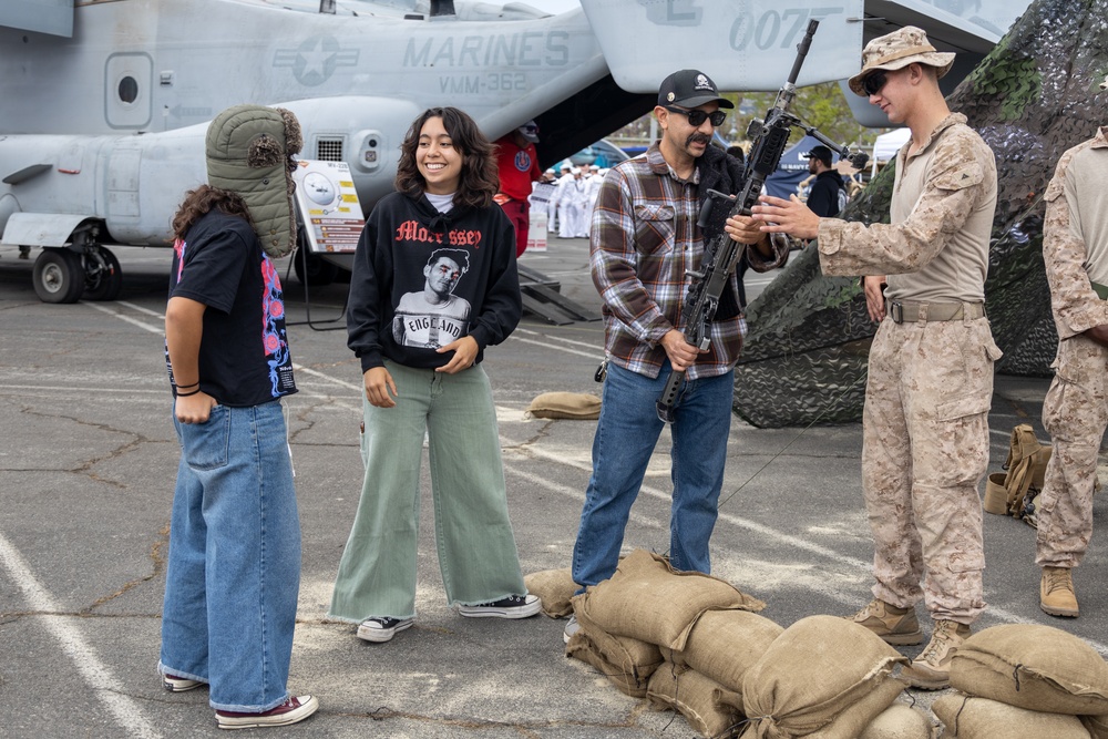 Marines display equipment during Los Angeles Fleet Week