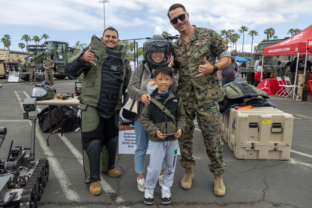 Marines display equipment during Los Angeles Fleet Week