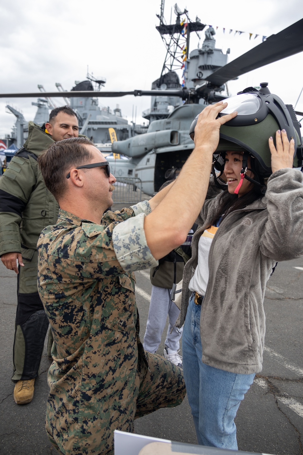 Marines display equipment during Los Angeles Fleet Week