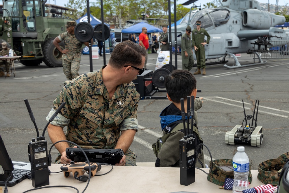 Marines display equipment during Los Angeles Fleet Week