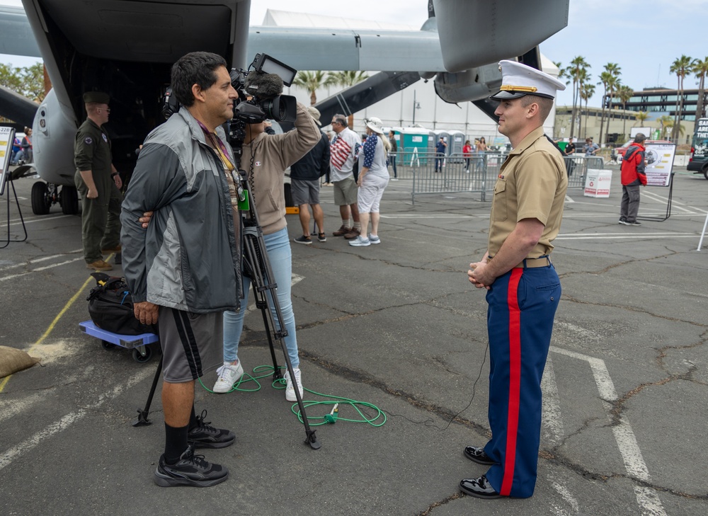 Marines display equipment during Los Angeles Fleet Week