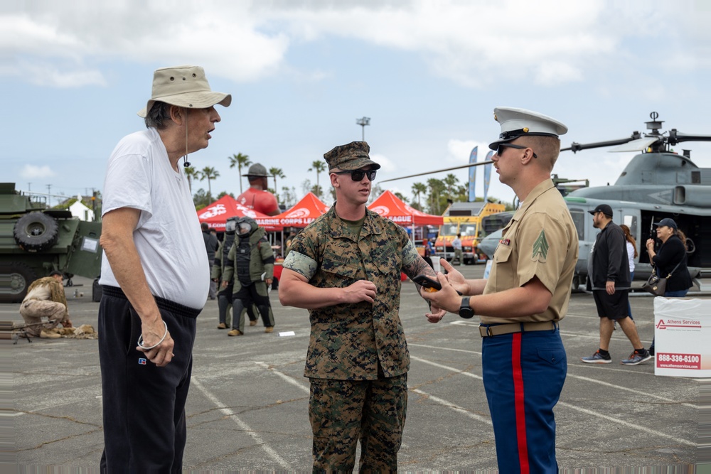 Marines display equipment during Los Angeles Fleet Week