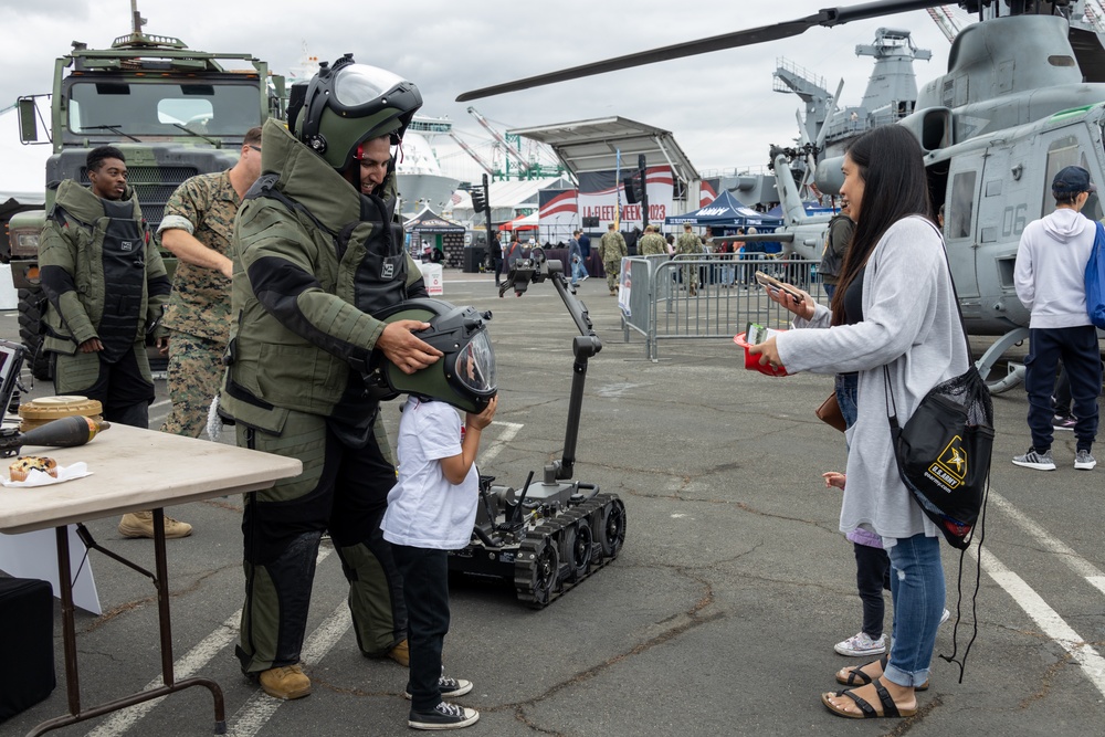 Marines display equipment during Los Angeles Fleet Week