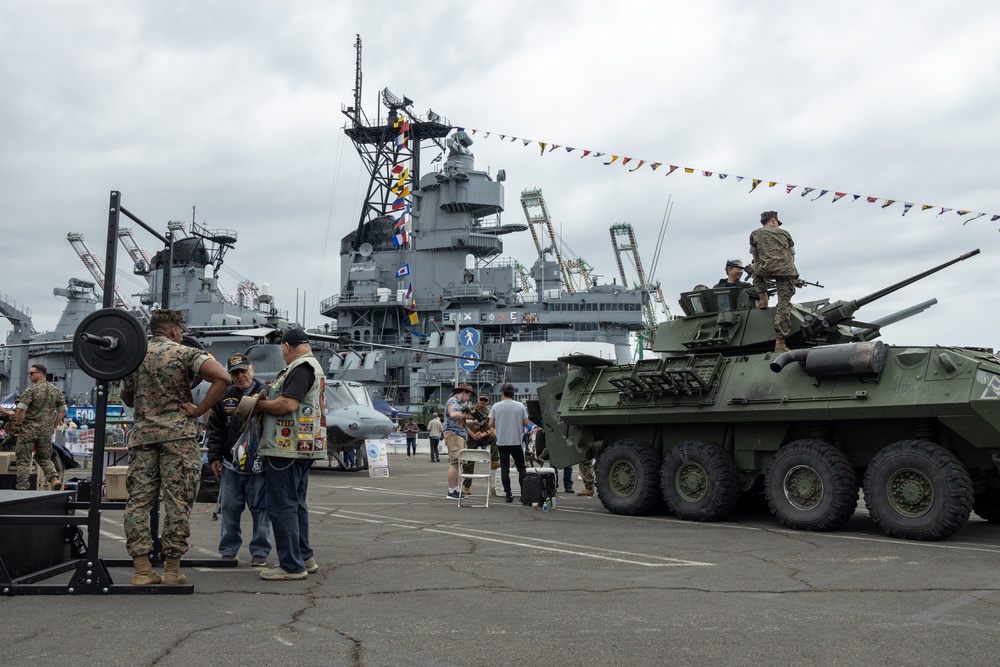 Marines display equipment during Los Angeles Fleet Week