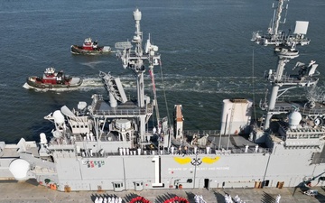 USS Wasp Departs Fleet Week New York 2023