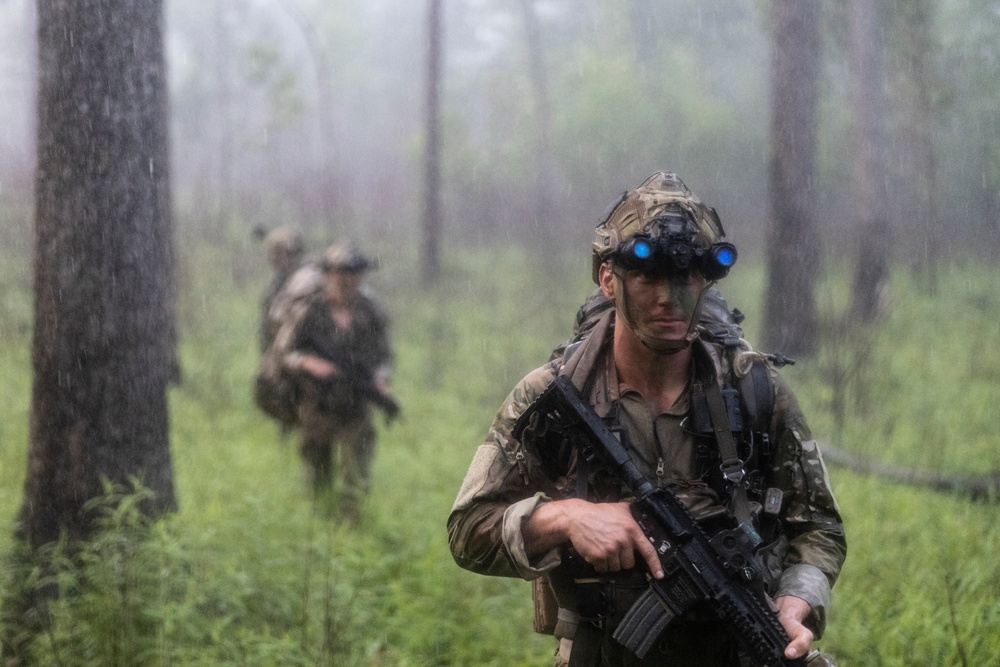 At Least It's Not Raining: Maritime Special Purpose Force Marines Conduct Night Movement During Storm