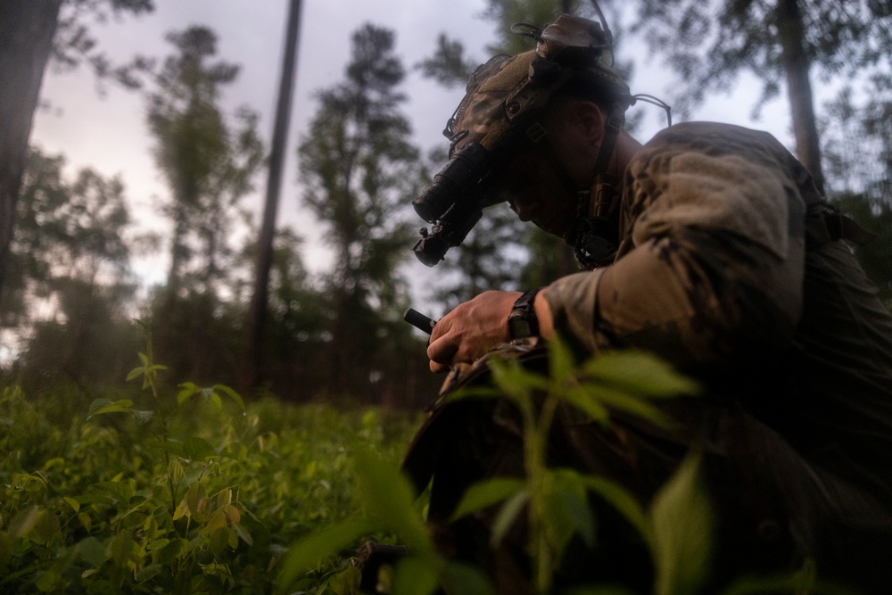 At Least It's Not Raining: Maritime Special Purpose Force Marines Conduct Night Movement During Storm