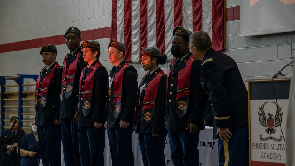 Phoenix STEM Military Academy Class of '23 Marine Corps Poolees and NROTC Recipient