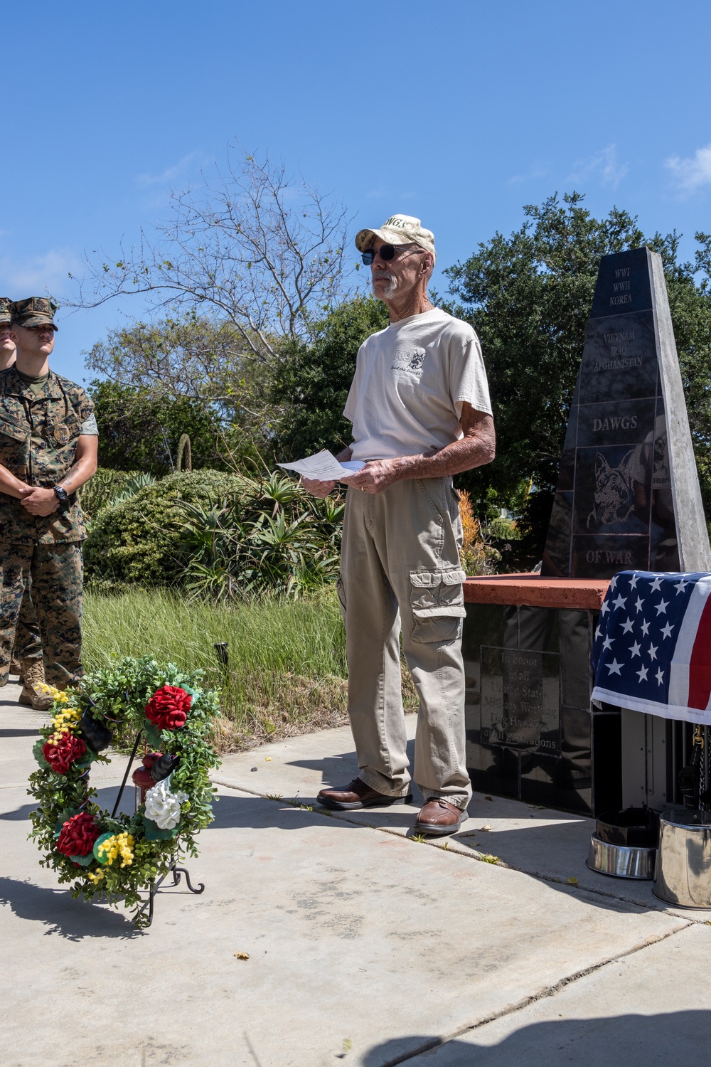 Military Working Dog handlers participate in 3rd Annual Wreath Laying Ceremony