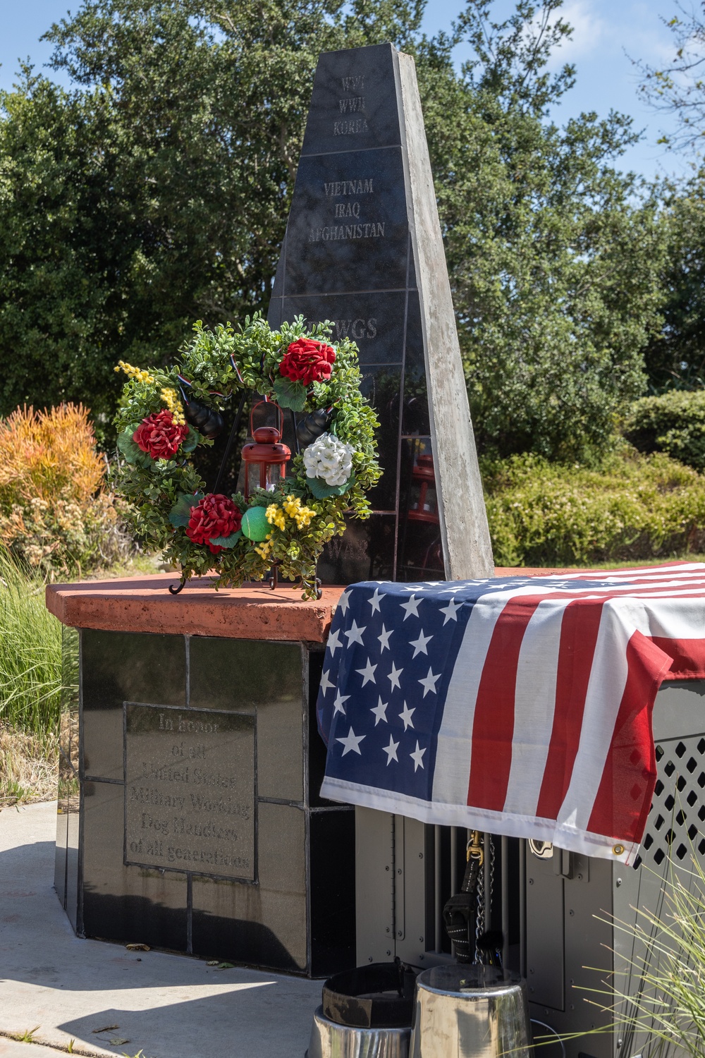 Military Working Dog handlers participate in 3rd Annual Wreath Laying Ceremony