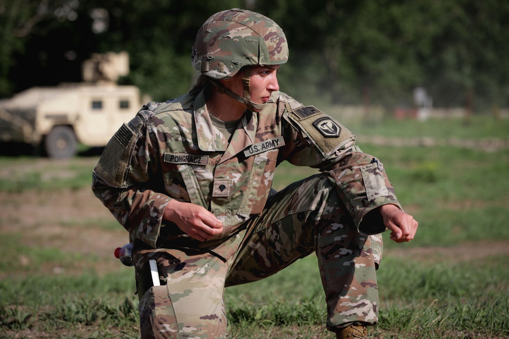 MPs and EODs recover a downed drone during joint training, Saber Guardian 23