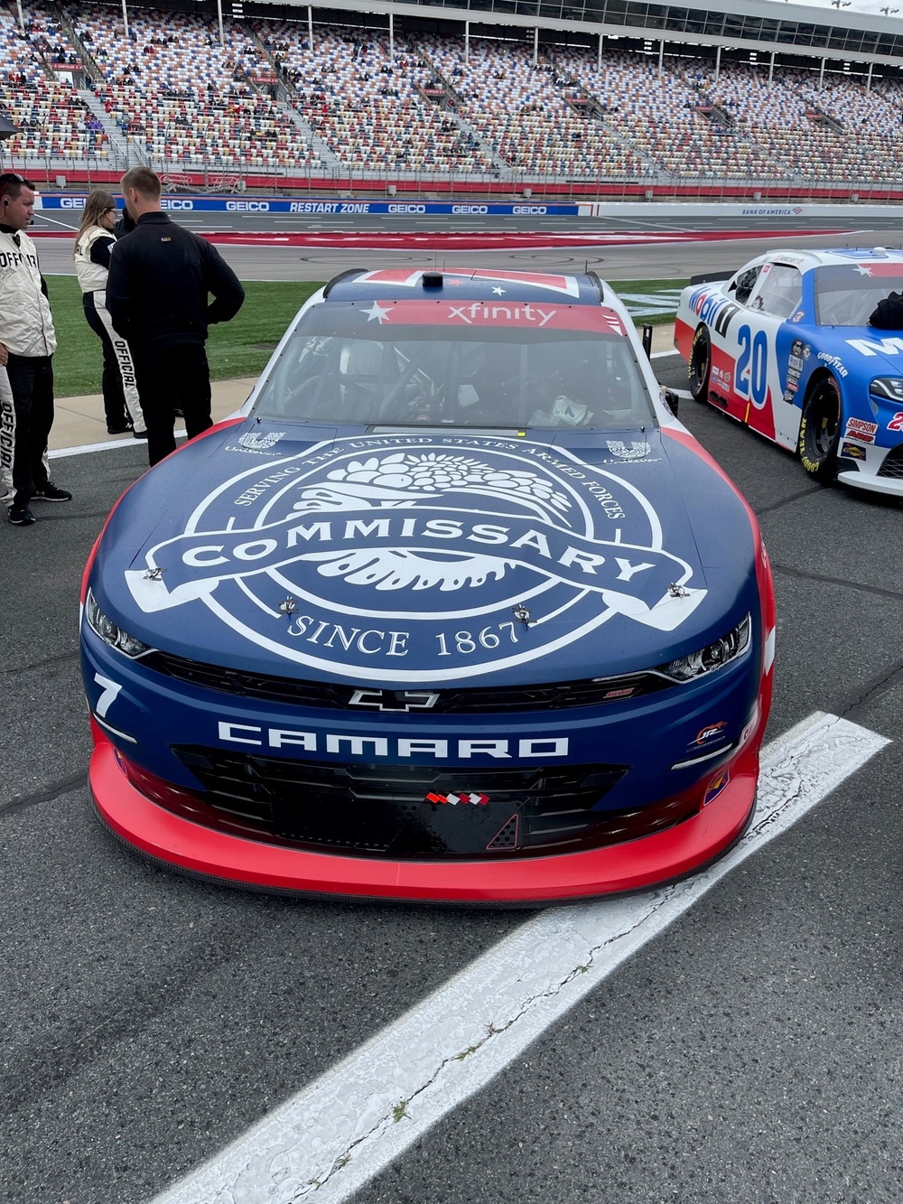 Commissary logo on hood of JR Motorsports car showcases benefit as Allgaier wins at Charlotte on Memorial Day
