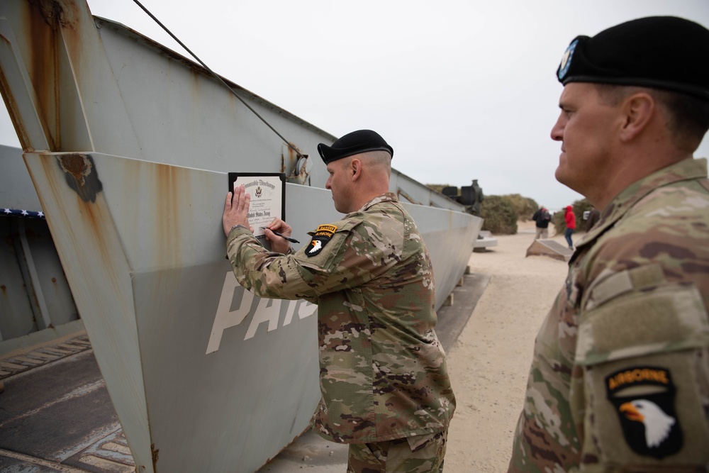 Re-enlistment Ceremony at Utah Beach