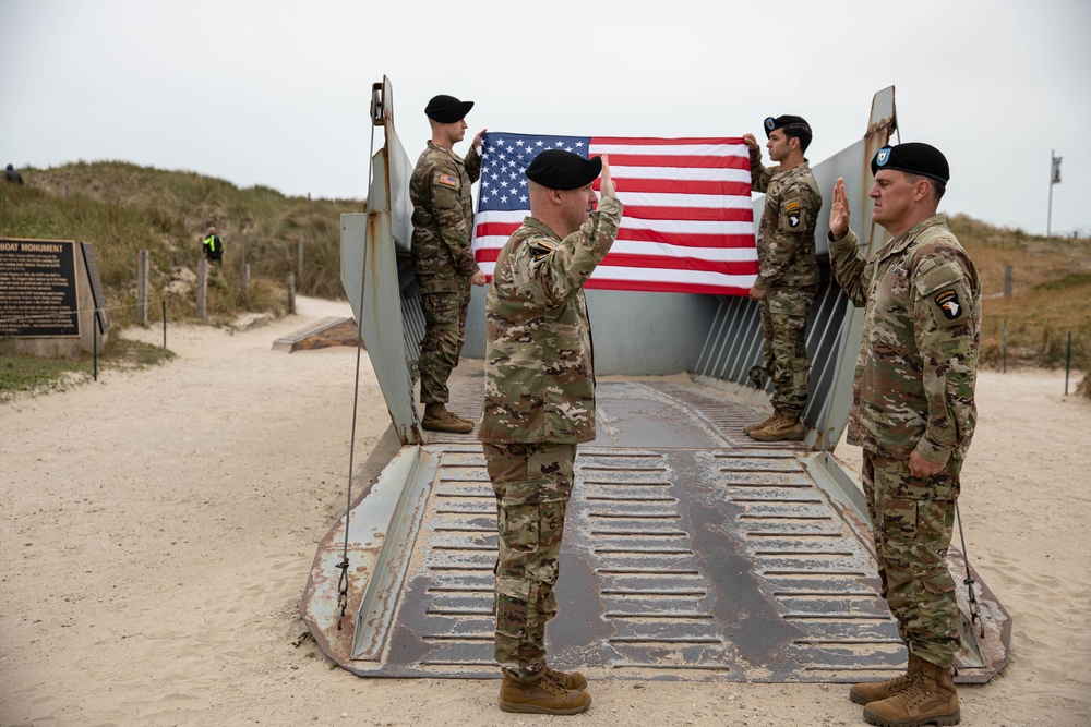 Re-enlistment Ceremony at Utah Beach