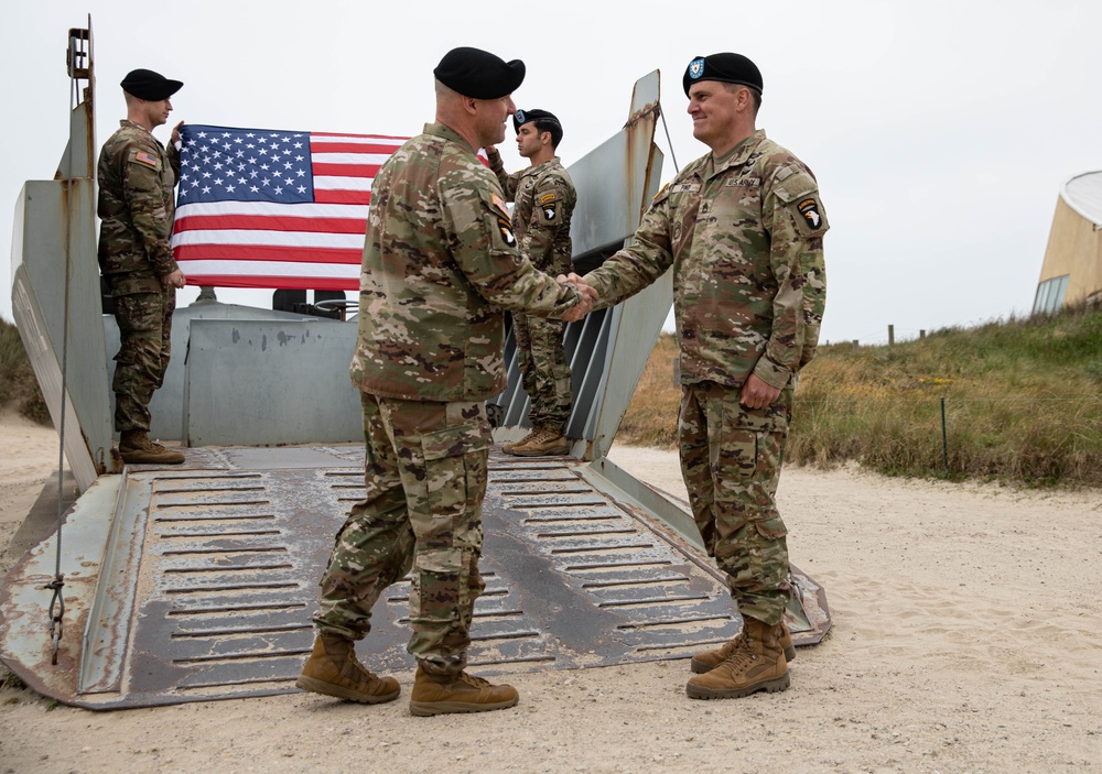 Re-enlistment Ceremony at Utah Beach