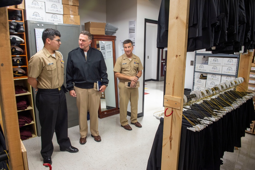 Capt. Craig Mattingly, Commander Naval Service Training Command (NSTC), Visits Zion-Benton Township High School