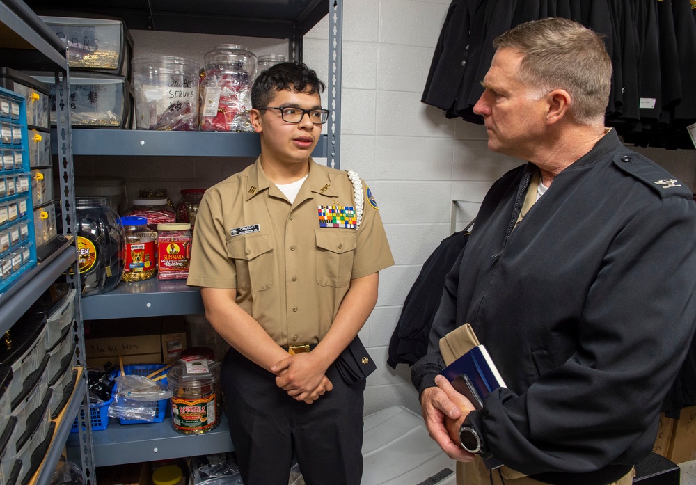 Capt. Craig Mattingly, Commander Naval Service Training Command (NSTC), Visits Zion-Benton Township High School