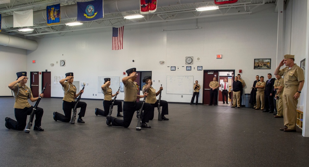 Capt. Craig Mattingly, Commander Naval Service Training Command (NSTC), Visits Zion-Benton Township High School