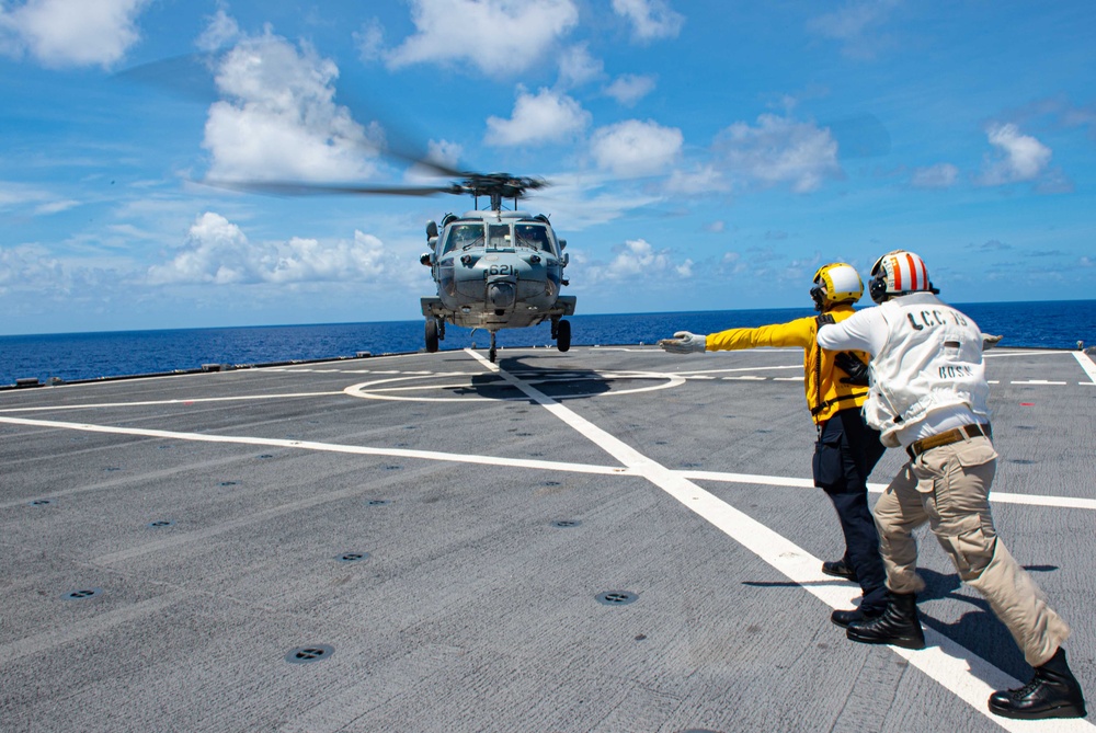 Blue Ridge Conduct Flight Operations at Sea