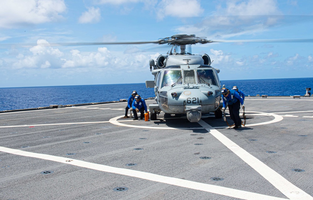 Blue Ridge Conduct Flight Operations at Sea