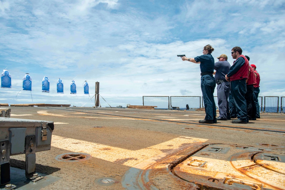 Wayne E. Meyer Conducts Small Arms Live Fire Exercise