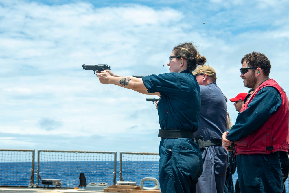 Wayne E. Meyer Conducts Small Arms Live Fire Exercise