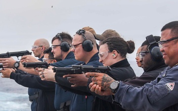 USS Shiloh Conducts Small Arms Gun Shoot