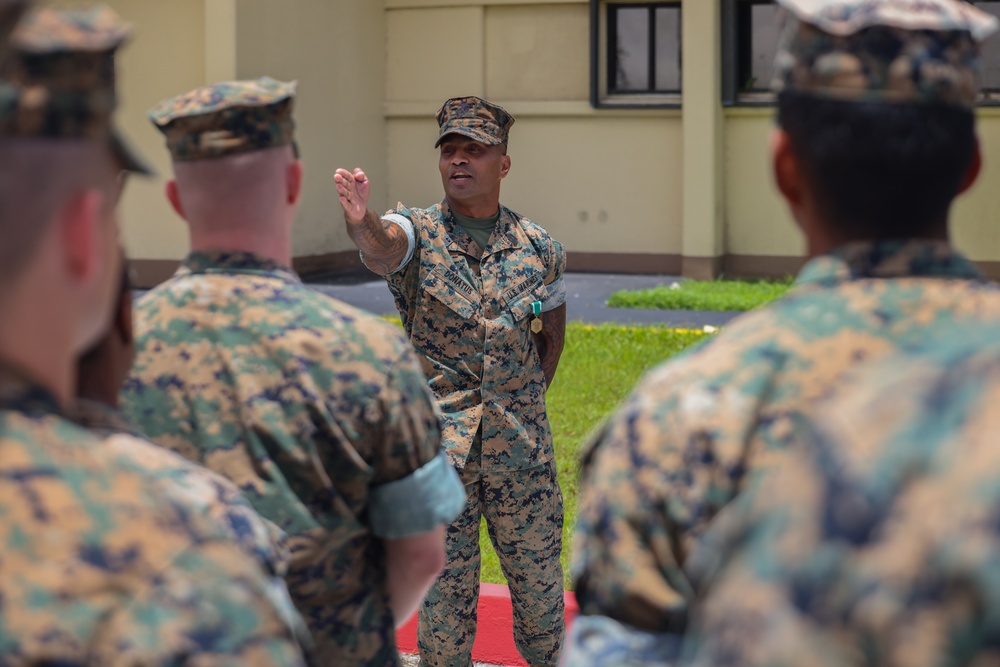 Master Gunnery Sgt. Milton Donatus Receives The Navy And Marine Corps Commendation Medal