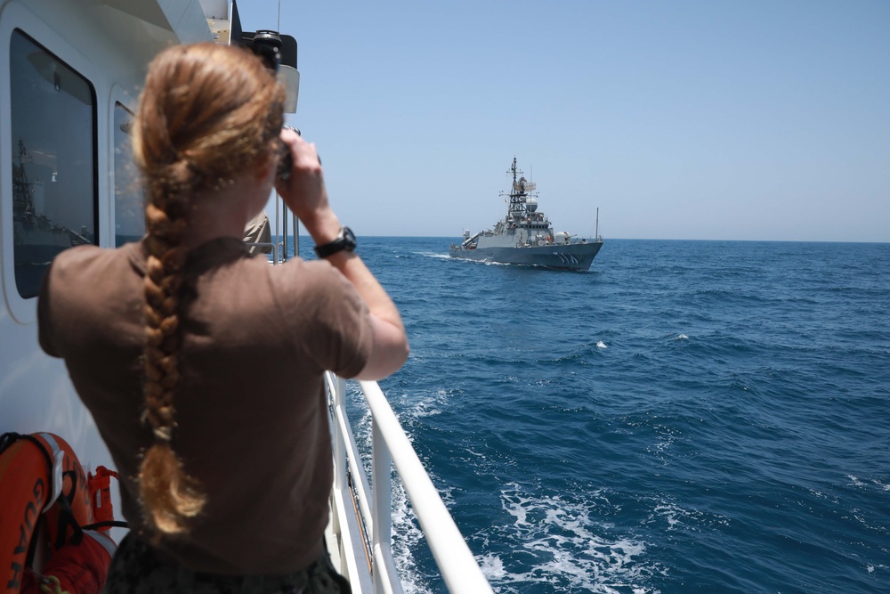 U.S. Coast Guard Cutter Sails with Royal Saudi Navy ship and USV